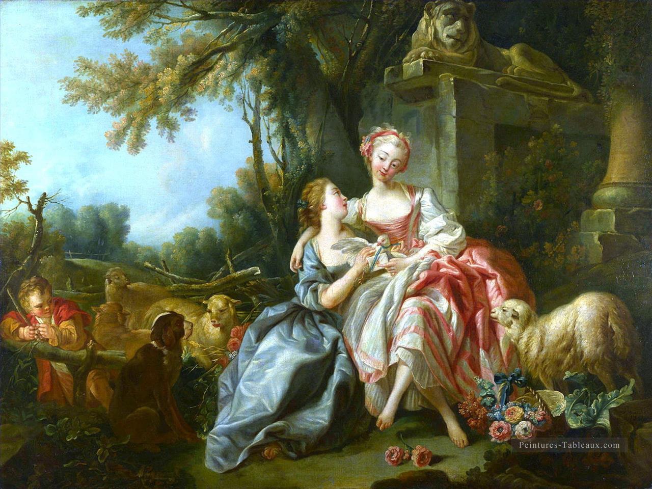 La lettre d’amour rose François Boucher Peintures à l'huile